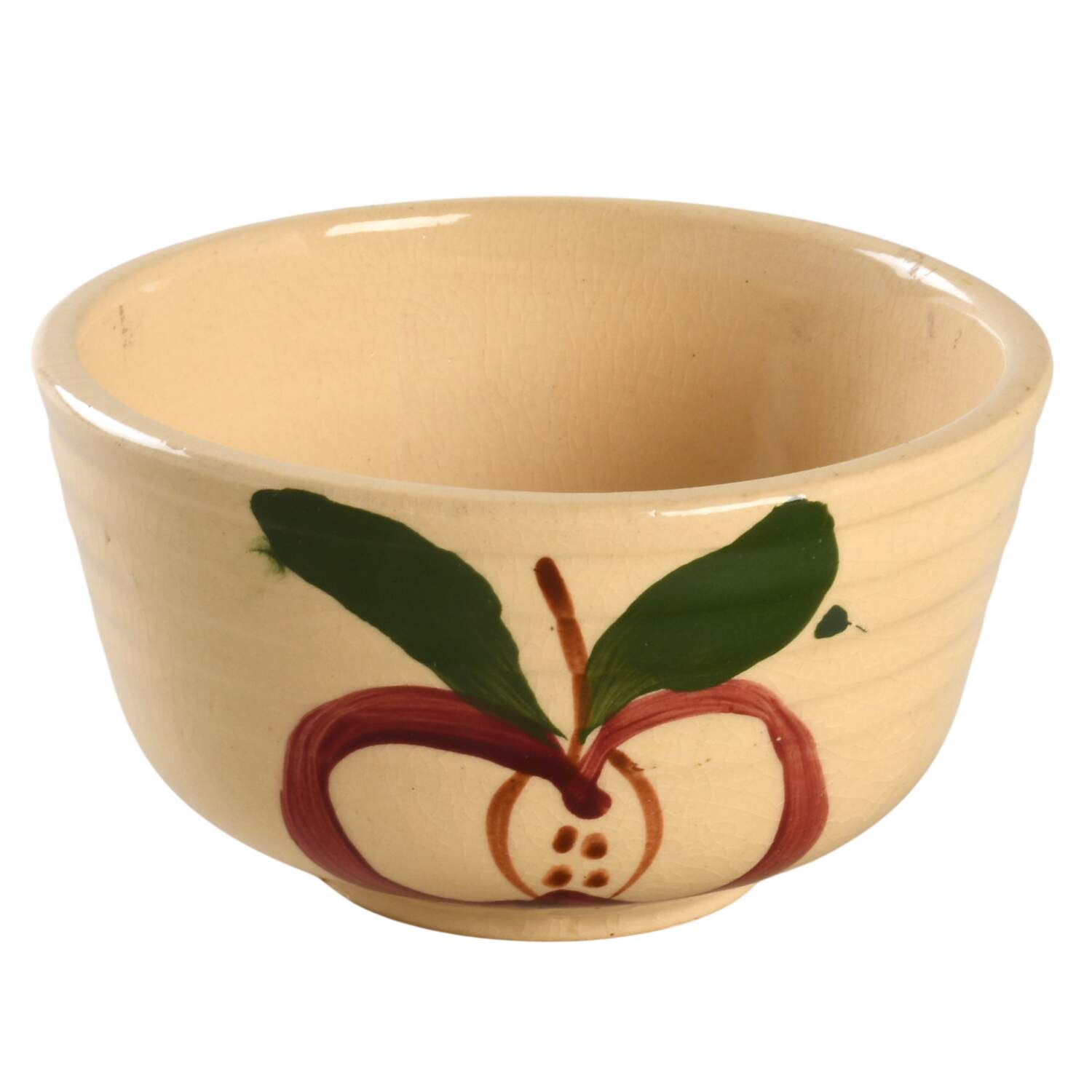 Apple Open Apple Ribbed Nappy by Watt Pottery-1