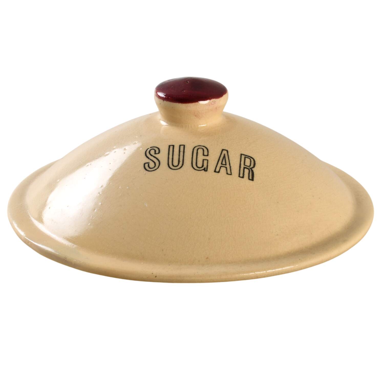 Apple Lid for Sugar Canister by Watt Pottery-1