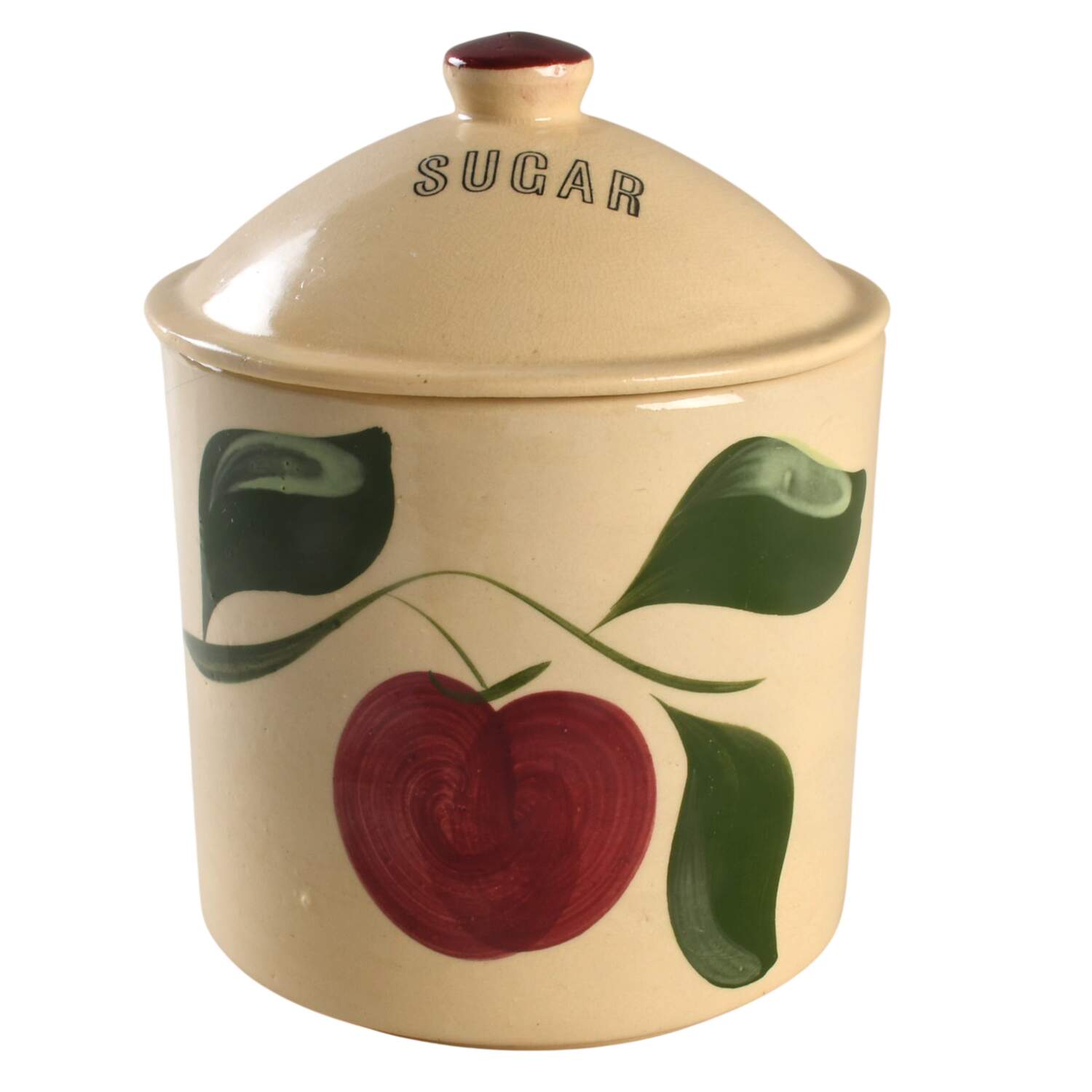 Apple Sugar Canister & Lid by Watt Pottery-1