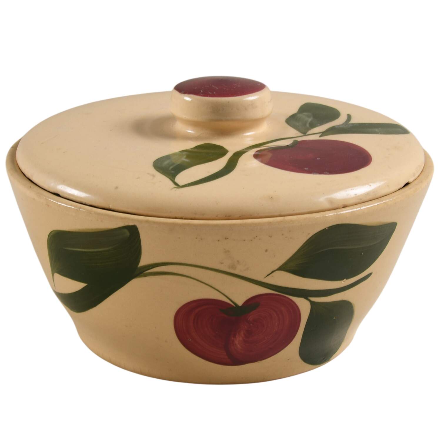Apple Round Covered Baker by Watt Pottery-1