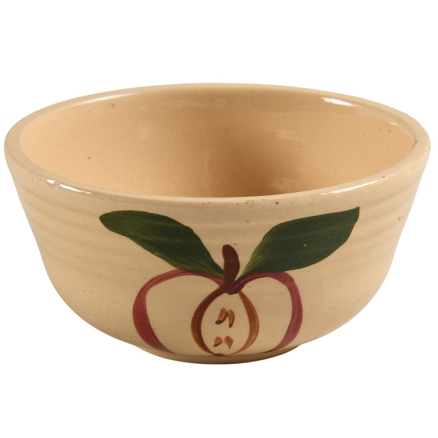 Apple Open Apple Ribbed Nappy by Watt Pottery-1