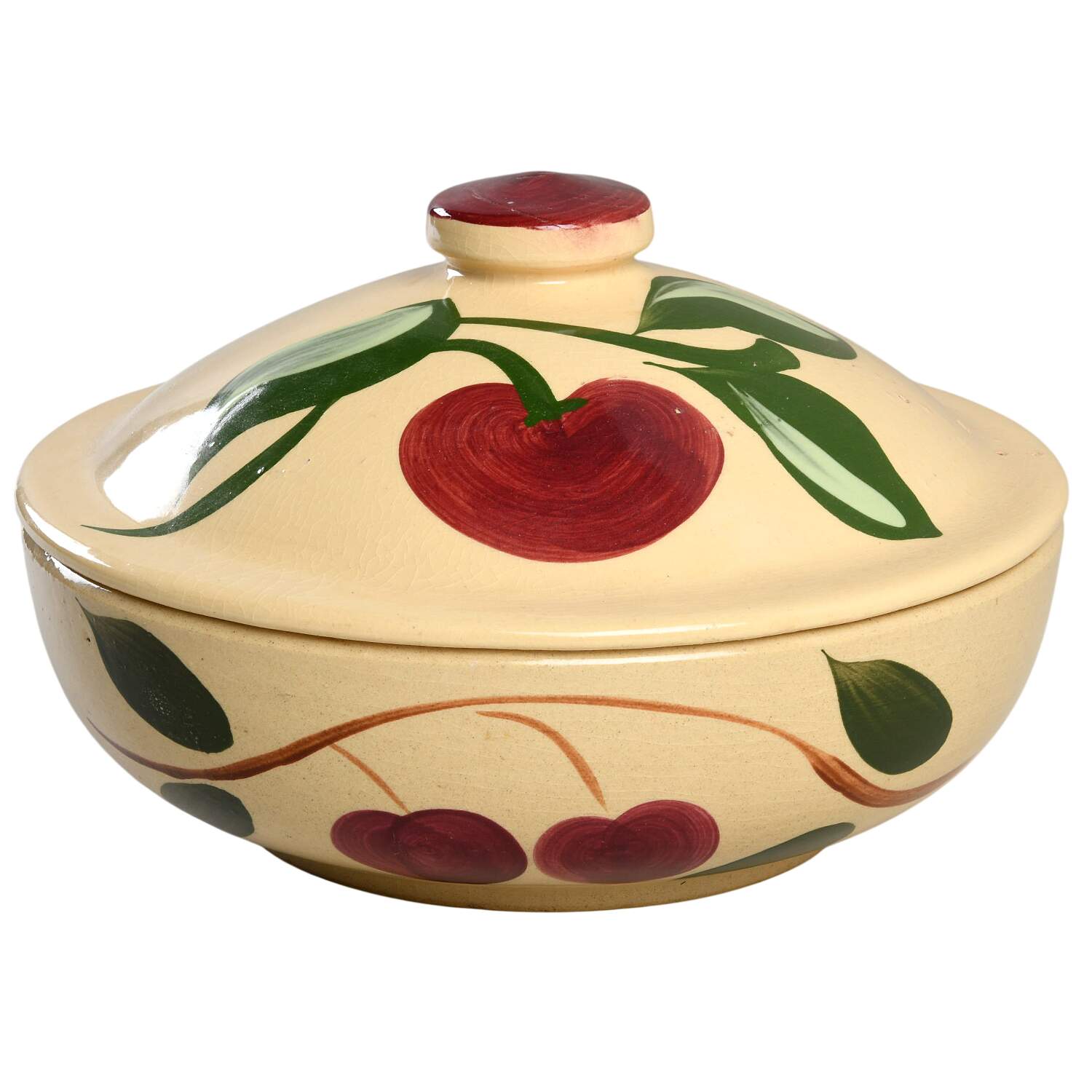 Apple Round Covered Baker by Watt Pottery-1