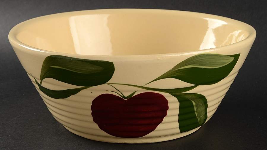 Apple Round Covered Baker No Lid by Watt Pottery-1