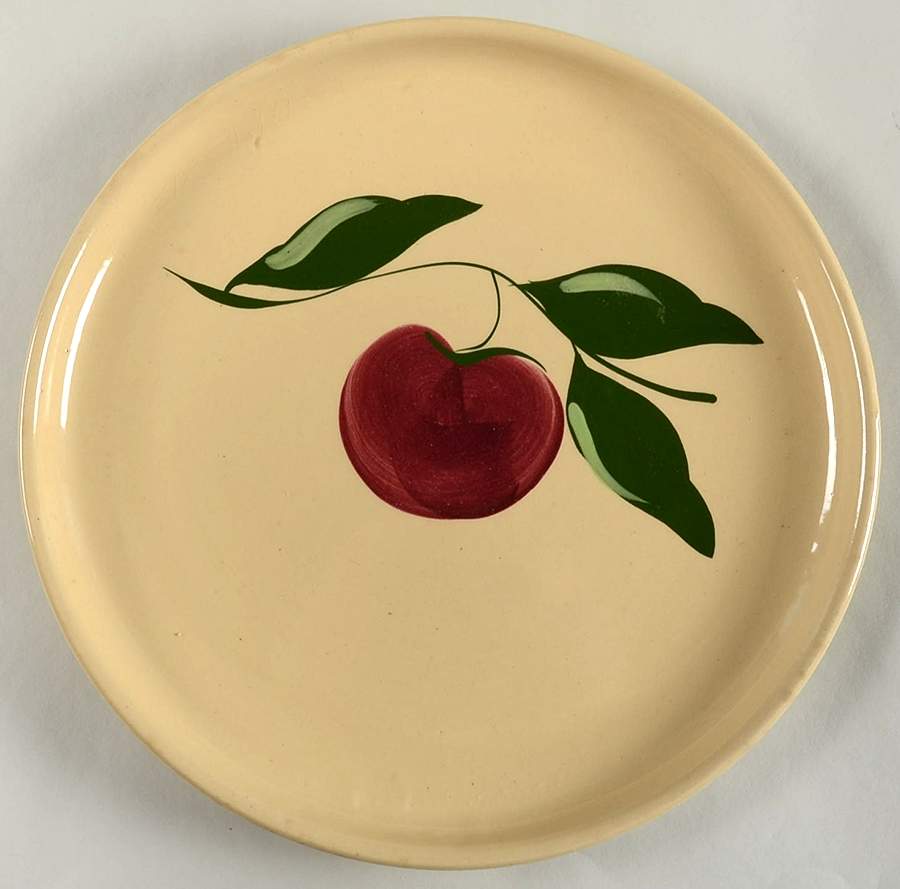 Apple 12" Chop Plate (Round Platter) by Watt Pottery-1