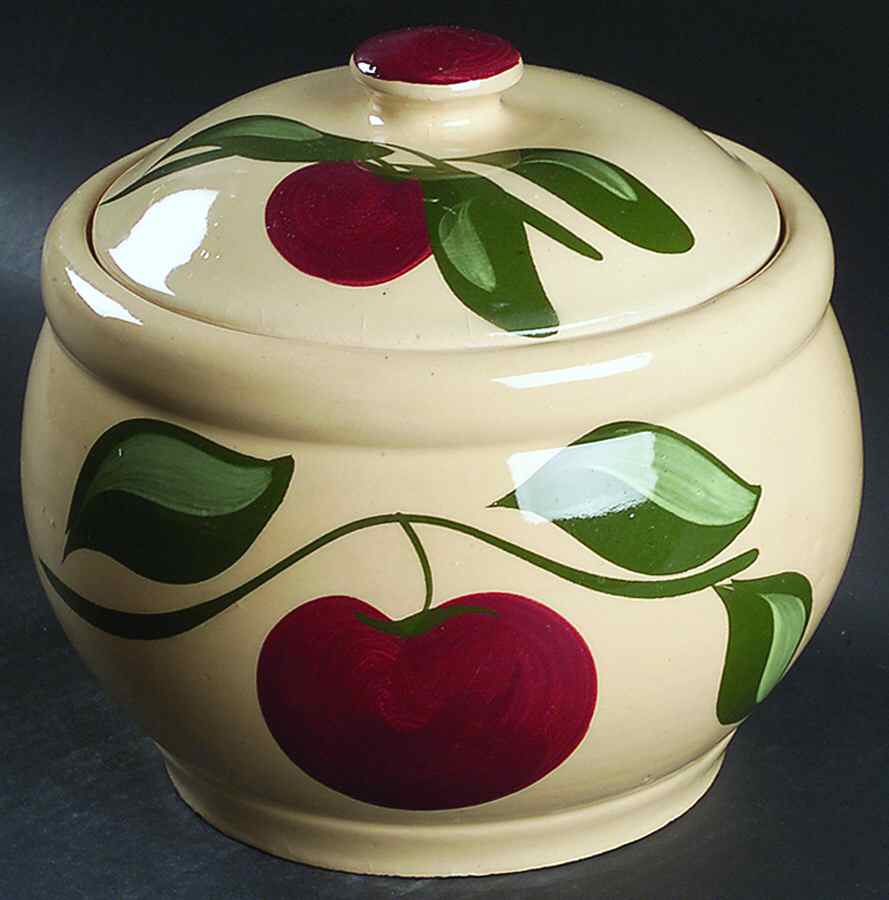 Apple Cookie Jar & Lid by Watt Pottery-1