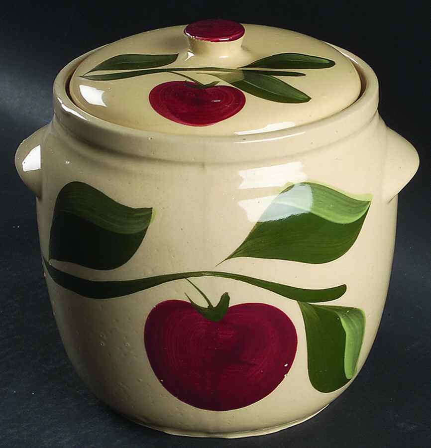 Apple Cookie Jar & Lid #503 by Watt Pottery-1