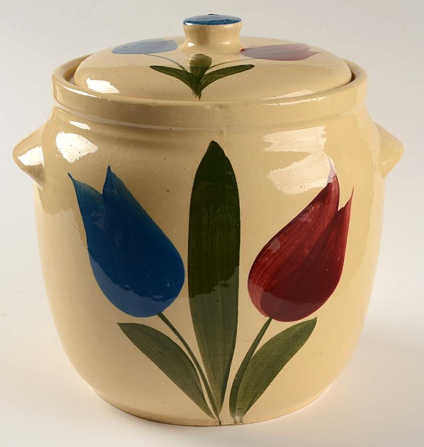 Tulip Cookie Jar & Lid #503 by Watt Pottery-1