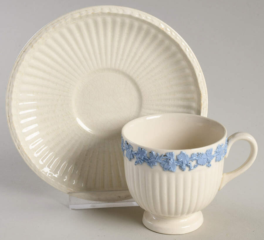 2804 (Edme, Blue Grapes) Footed Demitasse Cup & Saucer Set by Wedgwood-1