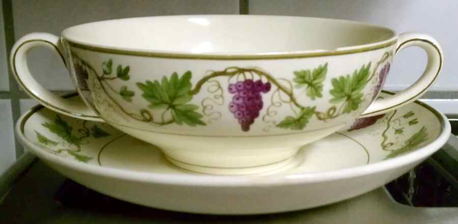 A4933 Flat Cream Soup Bowl & Saucer Set by Wedgwood-1