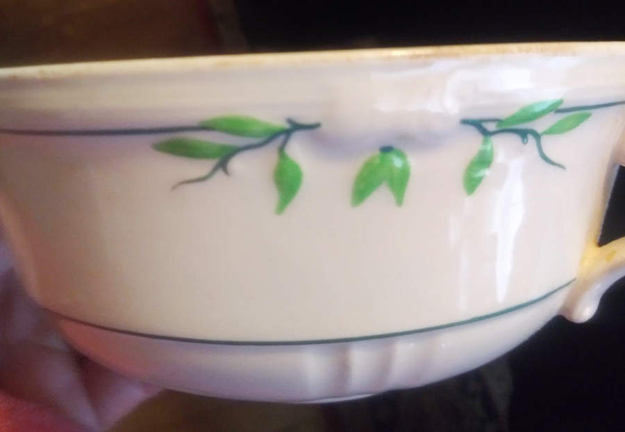 A7511 (Green Bands) Flat Cream Soup Bowl by Wedgwood-1