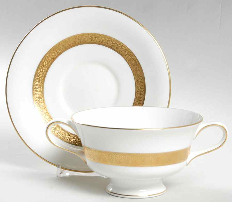Adelphi Footed Cream Soup Bowl & Saucer Set by Wedgwood-1