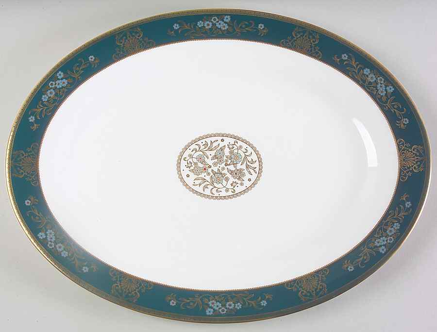 Agincourt Blue 15" Oval Serving Platter by Wedgwood-1