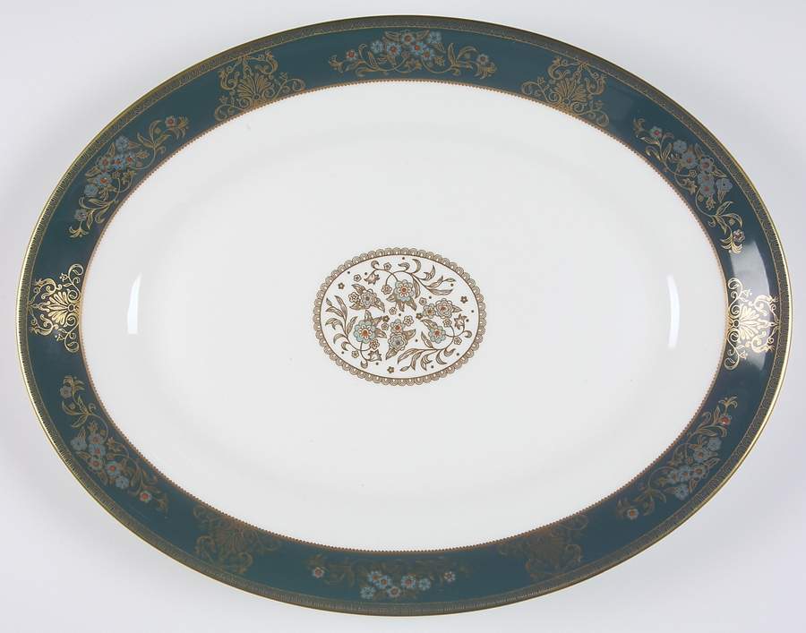 Agincourt Blue 14" Oval Serving Platter by Wedgwood-1