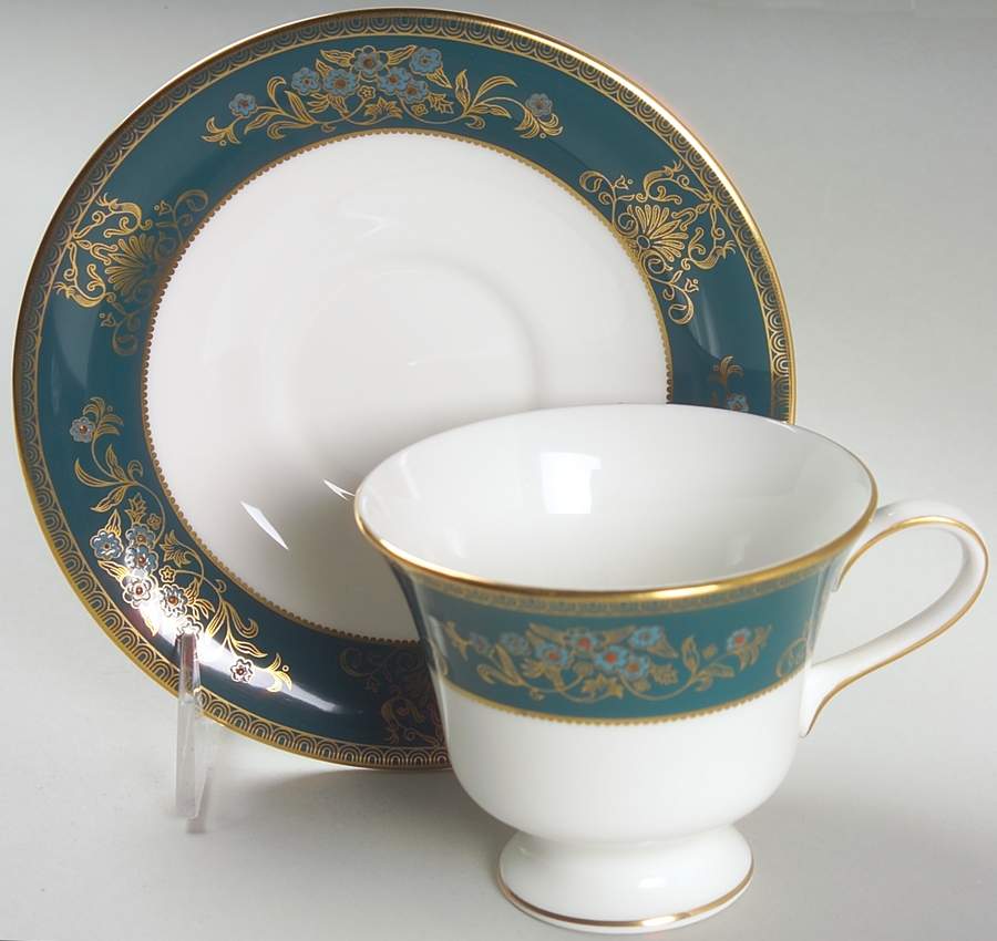Agincourt Blue Footed Cup & Saucer Set by Wedgwood-1