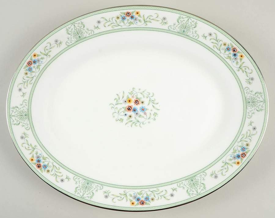 Agincourt Green 13" Oval Serving Platter by Wedgwood-1