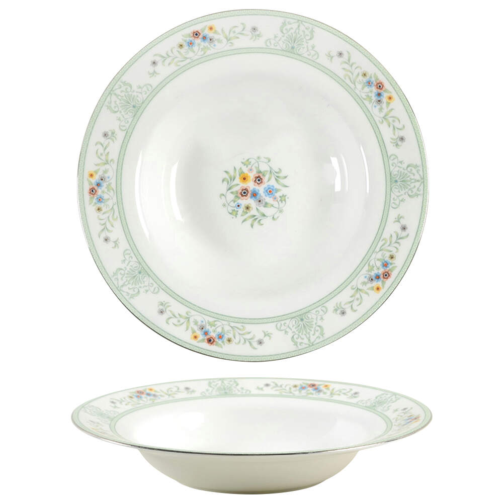 Agincourt Green Rim Soup Bowl by Wedgwood-1