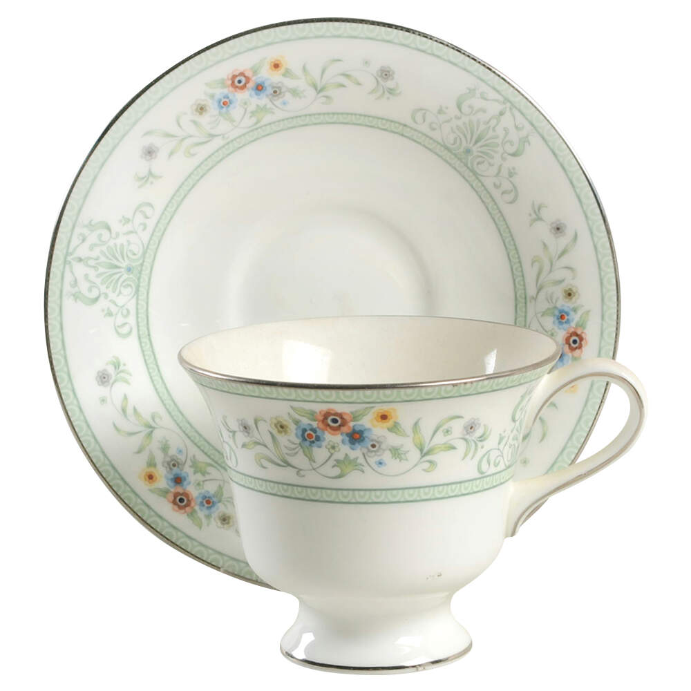 Agincourt Green Footed Cup & Saucer Set by Wedgwood-1
