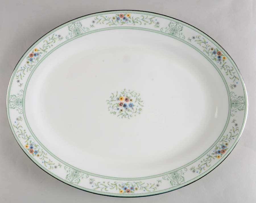 Agincourt Green 17" Oval Serving Platter by Wedgwood-1