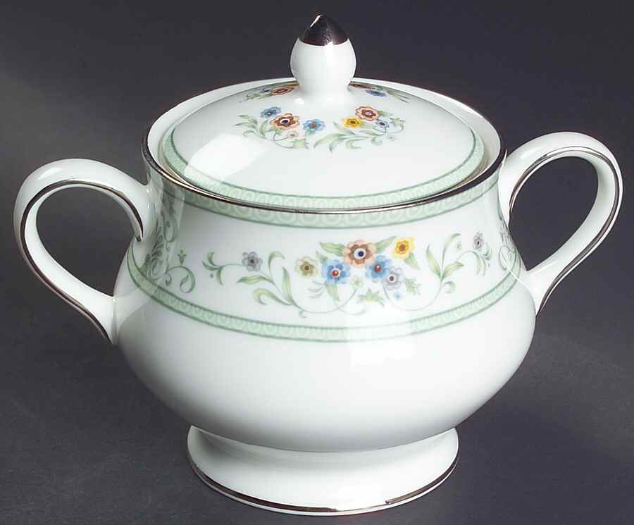 Agincourt Green Sugar Bowl & Lid by Wedgwood-1