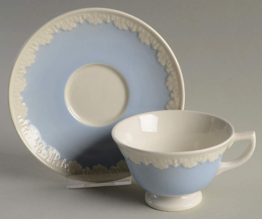 Albion Corinthian Blue Footed Cup & Saucer Set by Wedgwood-1