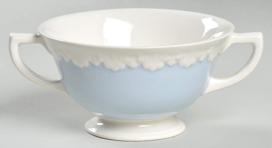 Albion Corinthian Blue Footed Cream Soup Bowl by Wedgwood-1