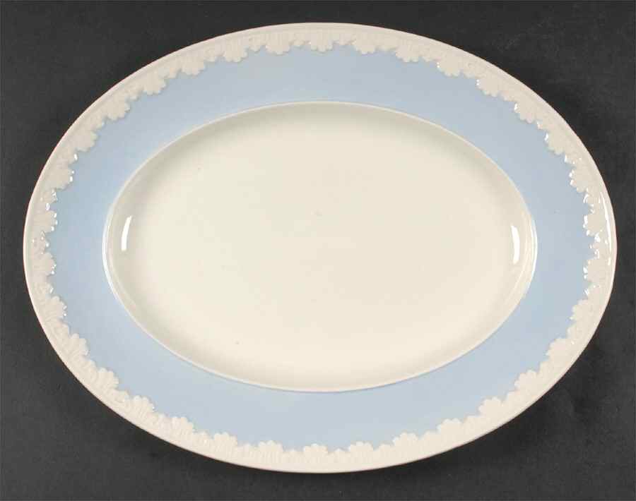 Albion Corinthian Blue 15" Oval Serving Platter by Wedgwood-1