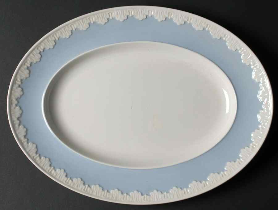 Albion Corinthian Blue 13" Oval Serving Platter by Wedgwood-1