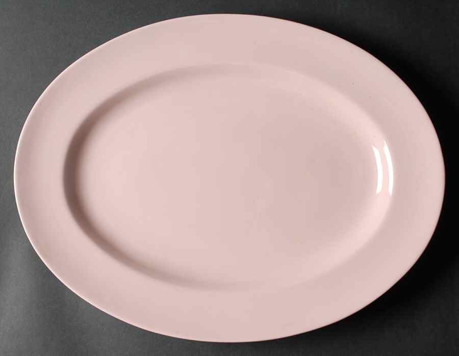 Alpine Pink (No #, No Design) 15" Oval Serving Platter by Wedgwood-1