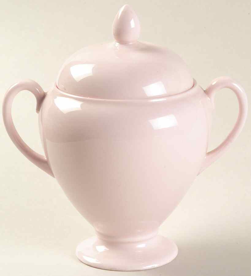 Alpine Pink (No #, No Design) Globe Shape Sugar Bowl & Lid by Wedgwood-1