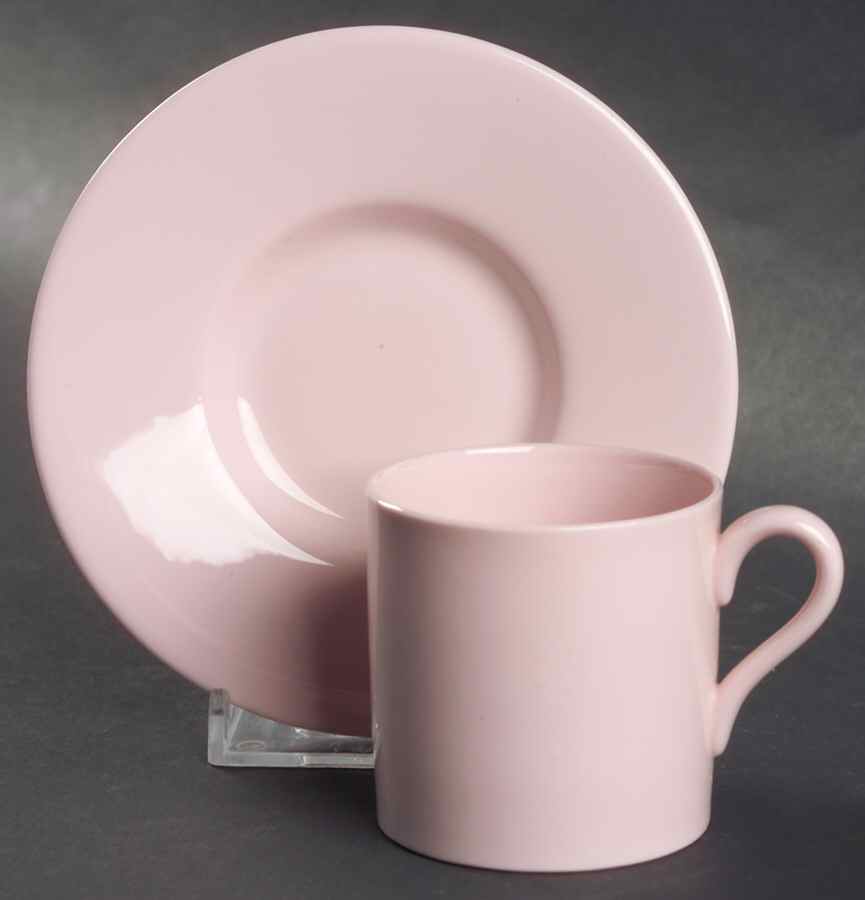 Alpine Pink (No Design, No#, Smooth) Bond Shape Demitasse Cup and Saucer Set by Wedgwood-1