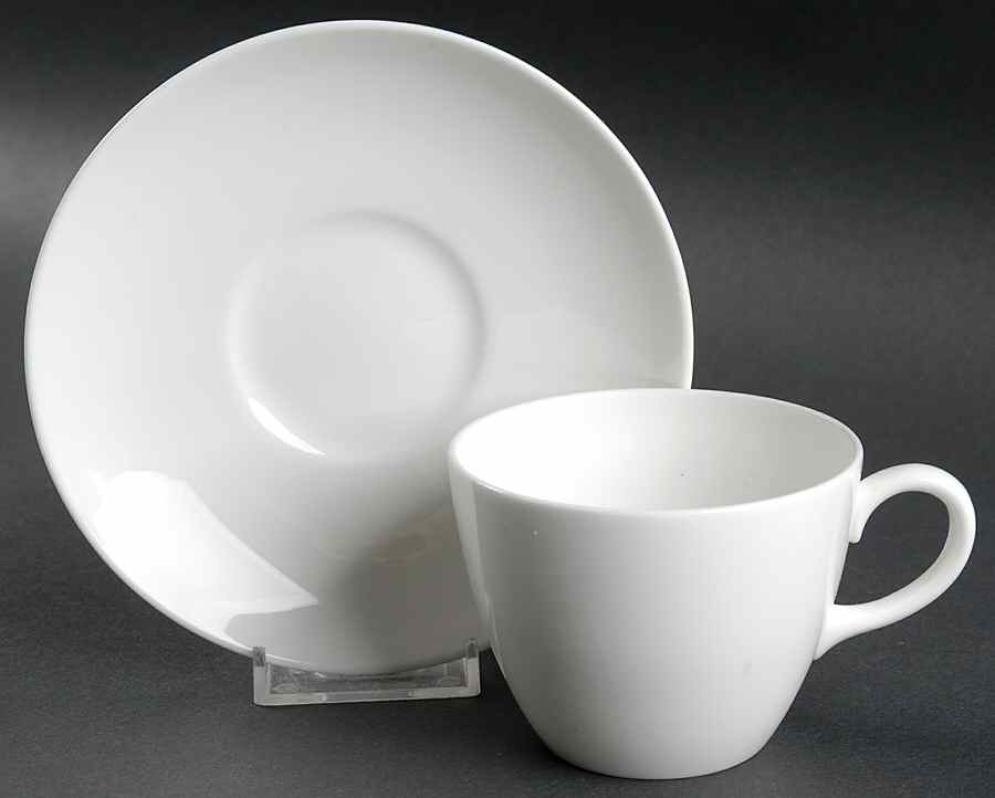 Alpine White Flat Cup & Saucer Set by Wedgwood-1