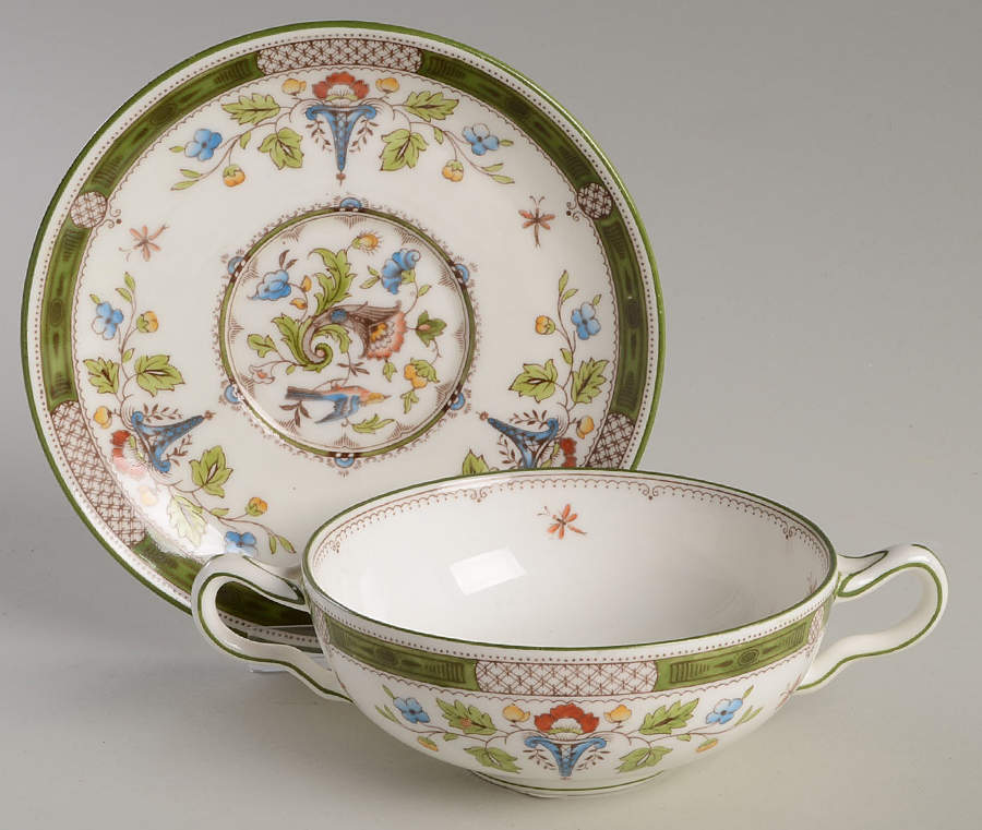 Altona Footed Cream Soup Bowl & Saucer Set by Wedgwood-1