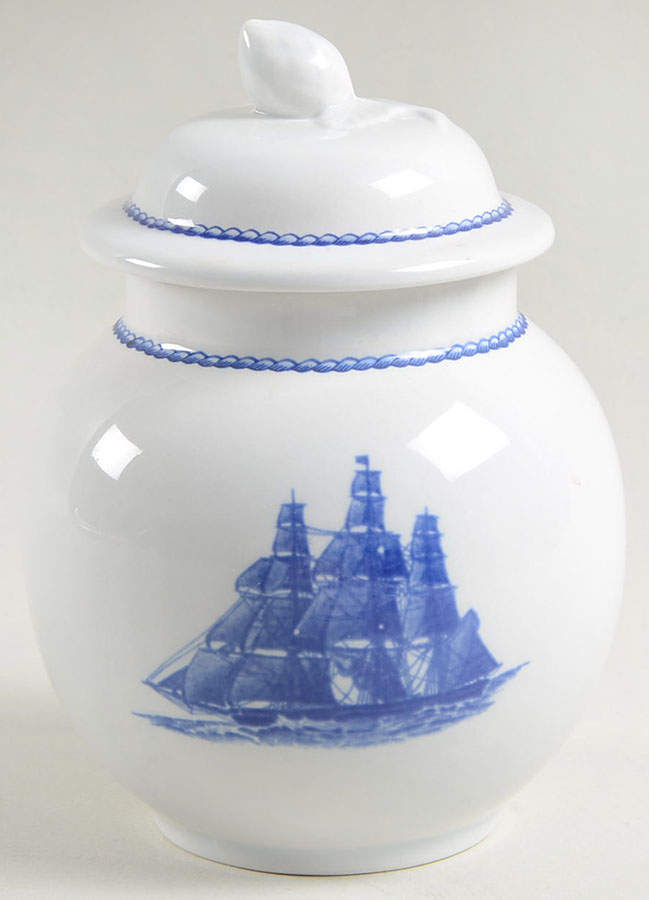 American Clipper Blue Sugar Bowl & Lid by Wedgwood-1