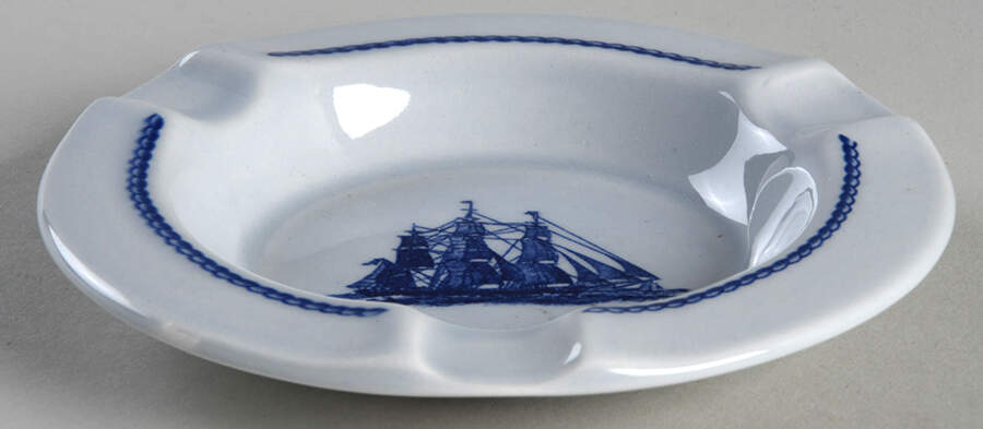 American Clipper Blue Small Ashtray by Wedgwood-1