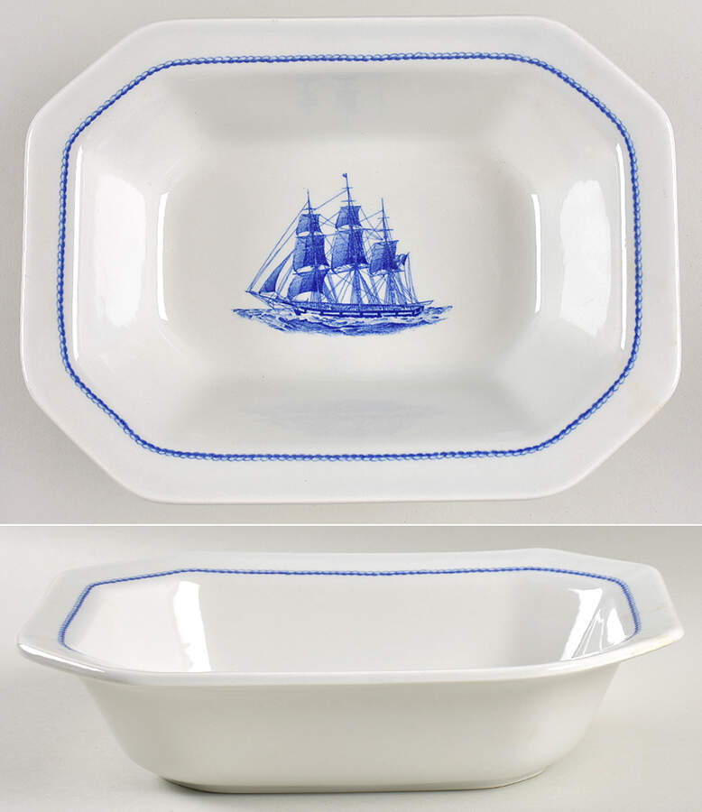 American Clipper Blue 9" Oval Vegetable Bowl by Wedgwood-1