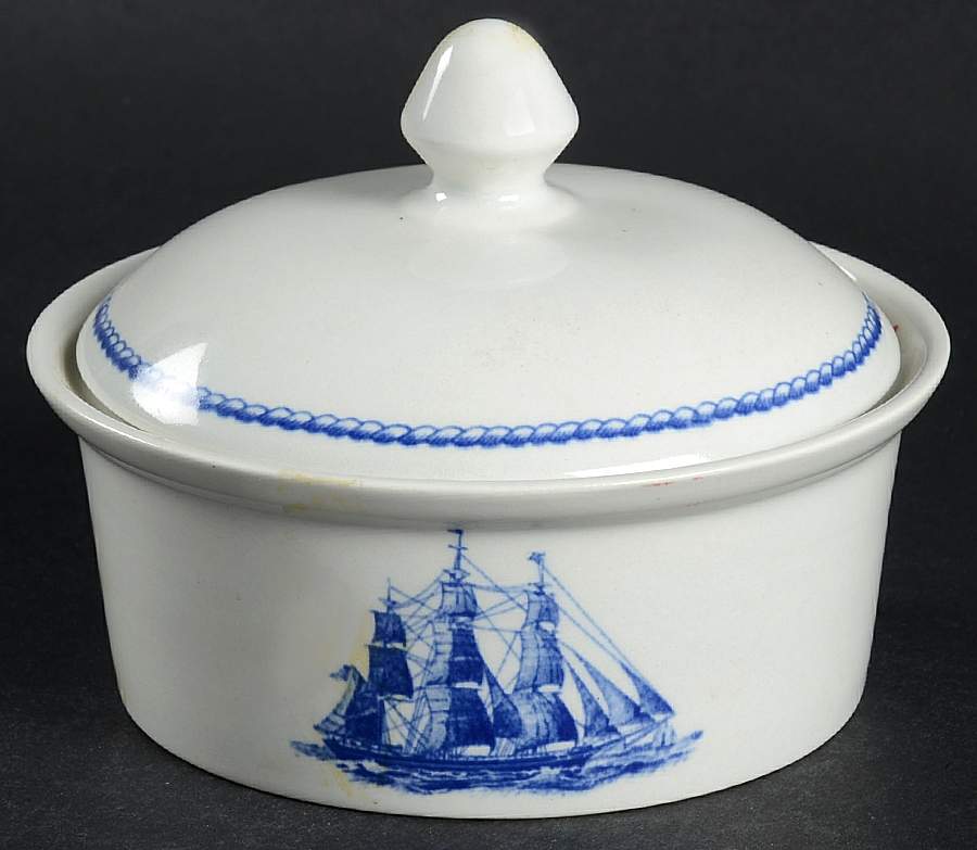 American Clipper Blue Butter Box & Lid by Wedgwood-1
