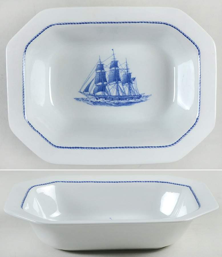 American Clipper Blue 9" Oval Vegetable Bowl by Wedgwood-1