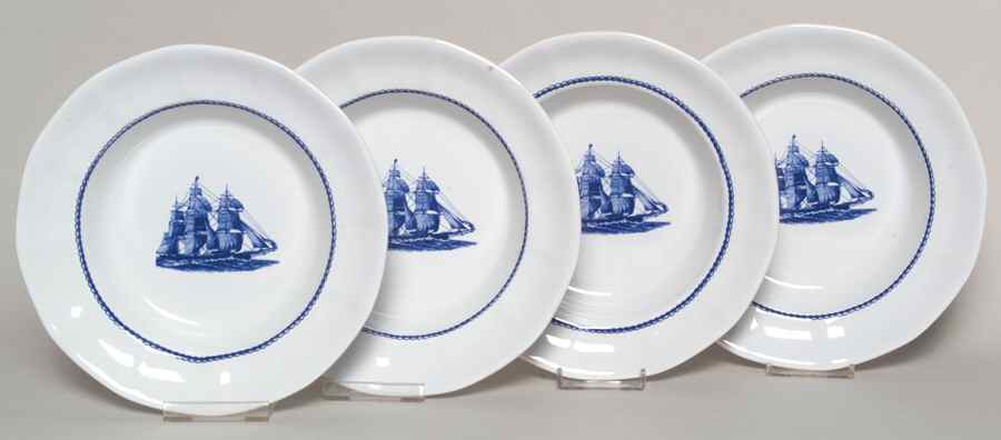 American Clipper Blue Rim Soup Bowl - Set of 4 by Wedgwood-1