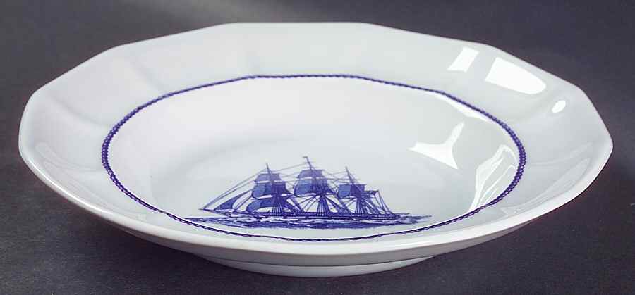 American Clipper Blue Large Rim Soup Bowl by Wedgwood-1