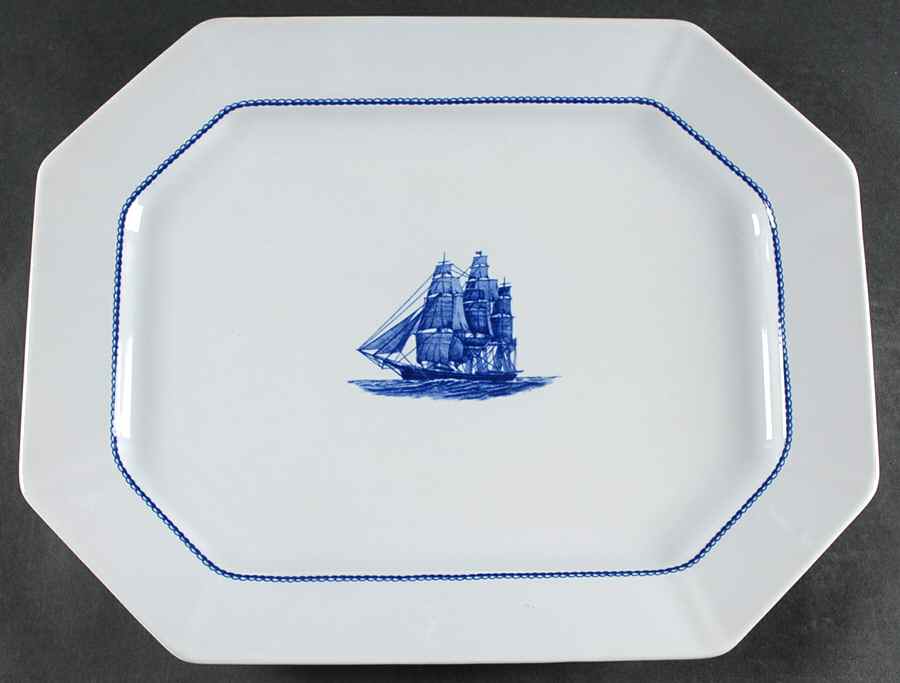 American Clipper Blue 16" Oval Serving Platter by Wedgwood-1