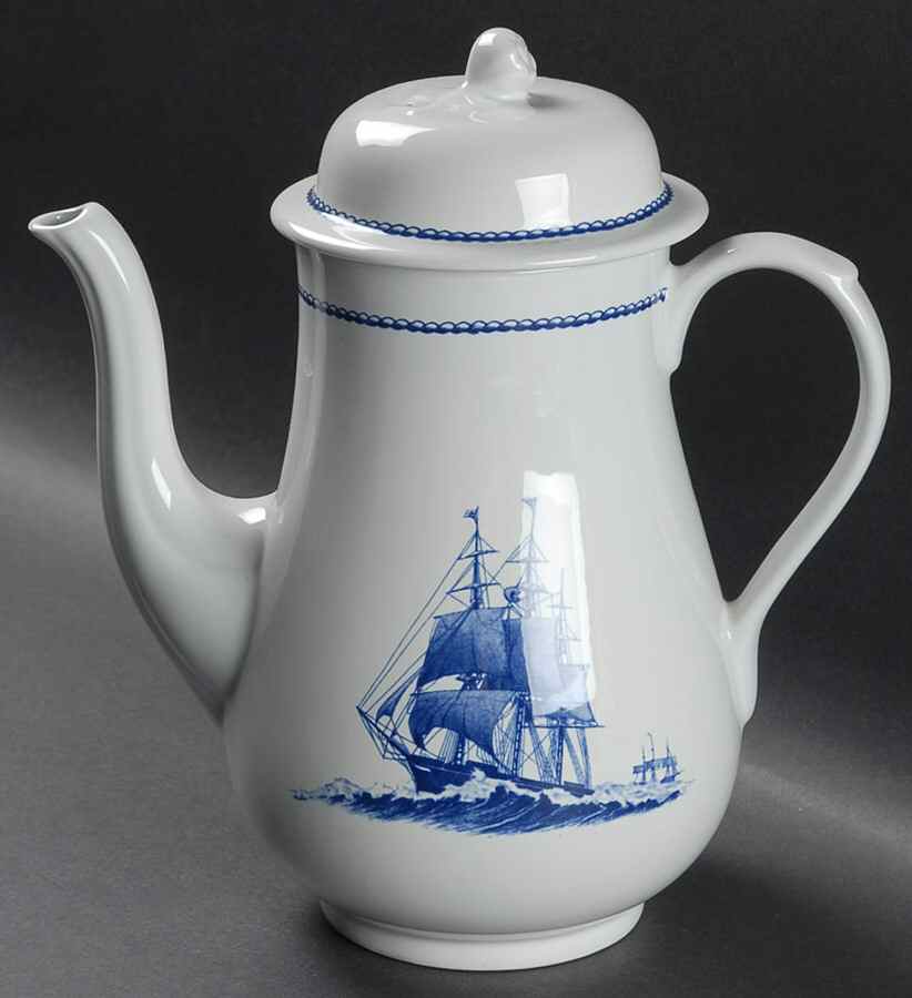 American Clipper Blue Coffee Pot & Lid by Wedgwood-1