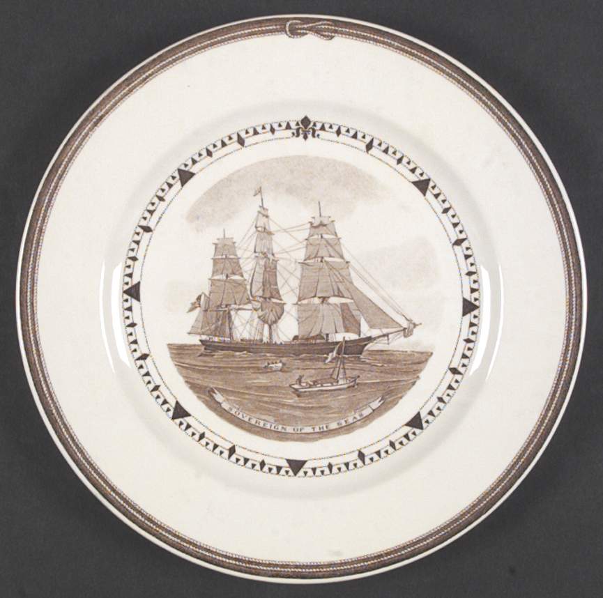 American Clipper Ship Brown Luncheon Plate by Wedgwood-1