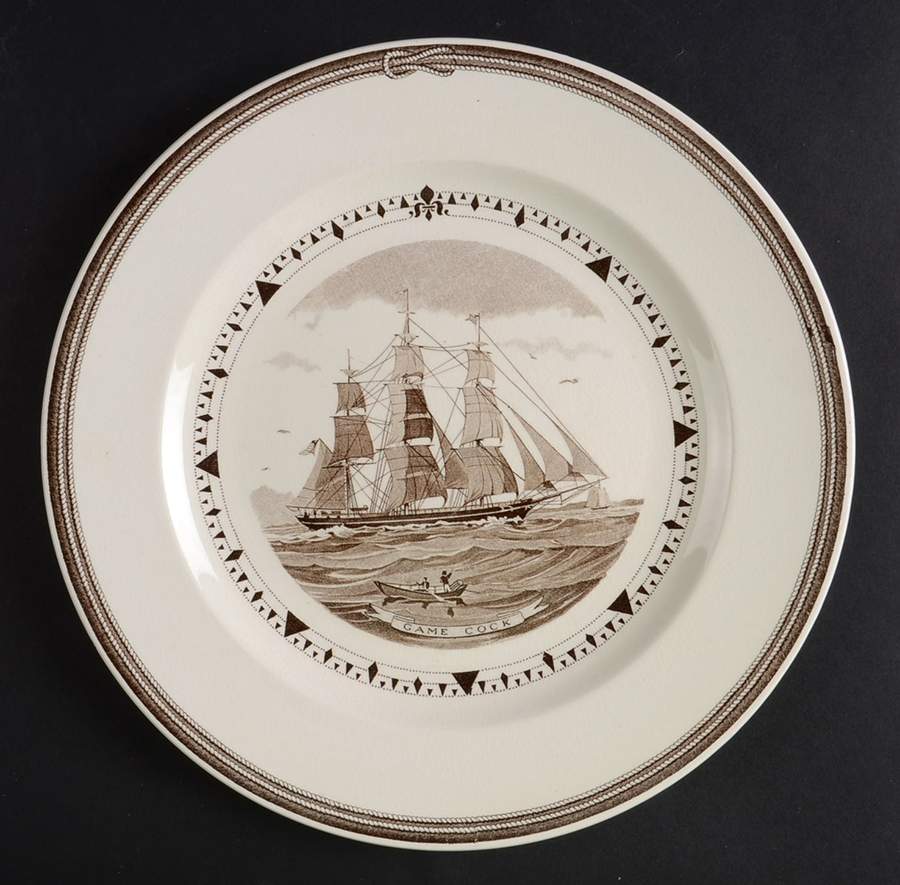 American Clipper Ship Brown Luncheon Plate by Wedgwood-1