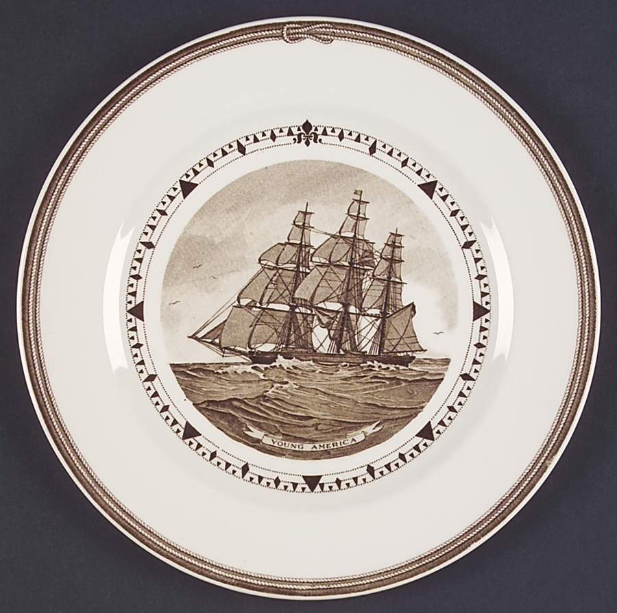 American Clipper Ship Brown Luncheon Plate by Wedgwood-1