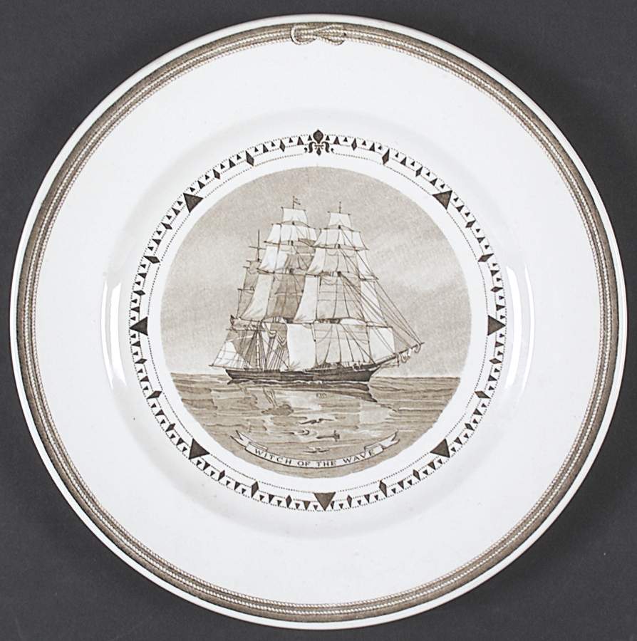 American Clipper Ship Brown Luncheon Plate by Wedgwood-1