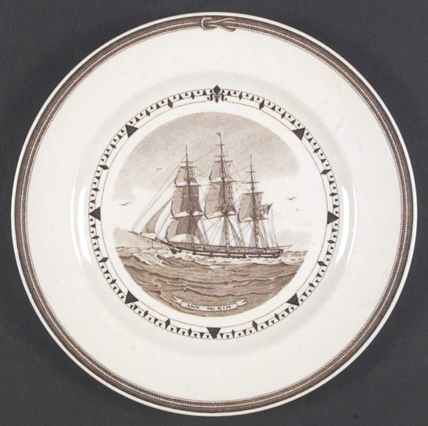 American Clipper Ship Brown Luncheon Plate by Wedgwood-1