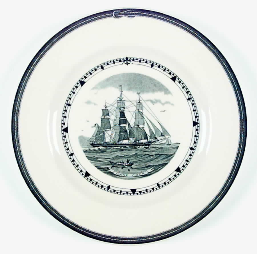 American Clipper Ships Black Dinner Plate by Wedgwood-1