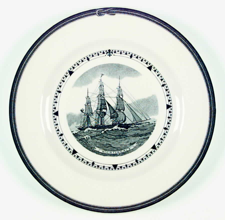 American Clipper Ships Black Dinner Plate by Wedgwood-1