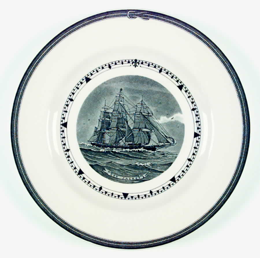 American Clipper Ships Black Dinner Plate by Wedgwood-1