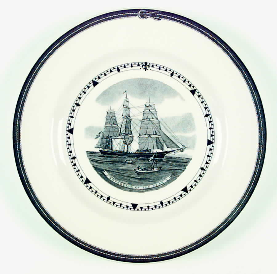 American Clipper Ships Black Dinner Plate by Wedgwood-1